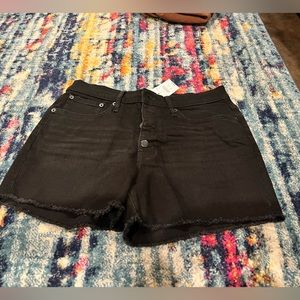 J Crew black denim shorts NWT